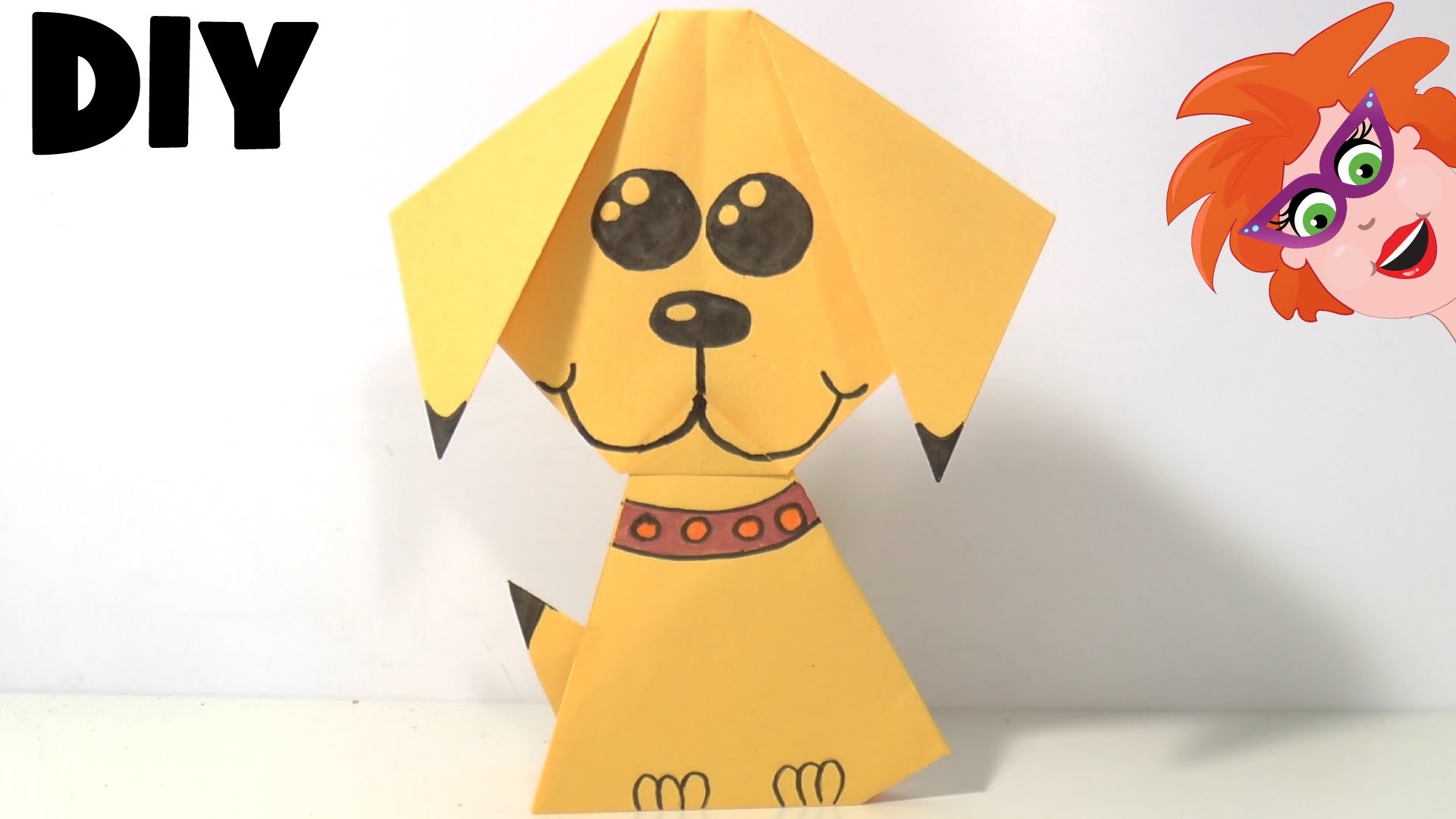 Origami hondje vouwen van papier