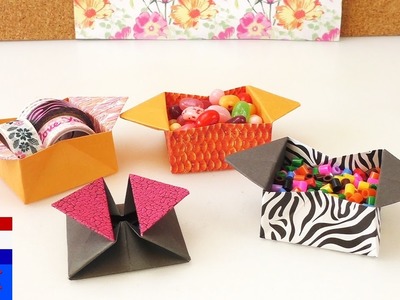 Schattige origamidoosjes die kunnen openklappen | leuk opbergdoosje | makkelijk te vouwen