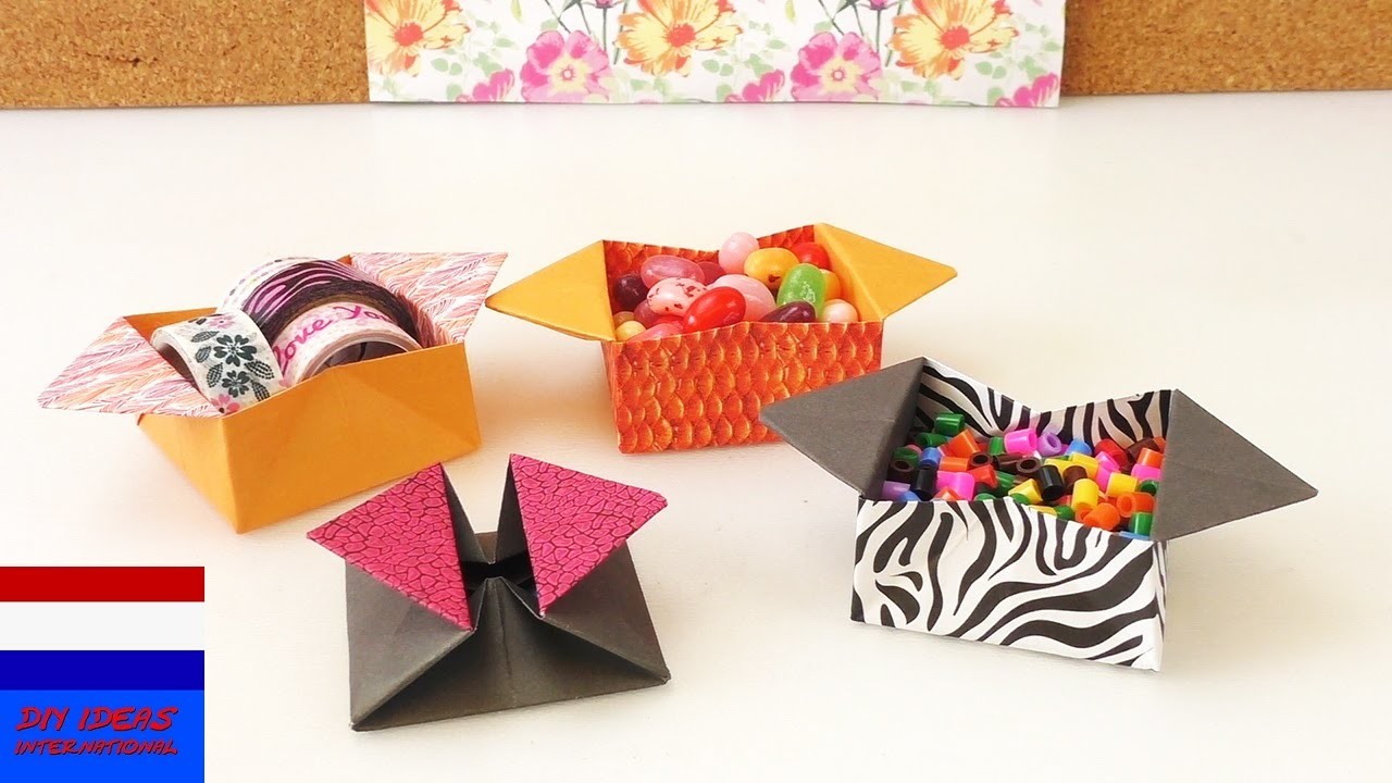 Schattige origamidoosjes die kunnen openklappen | leuk opbergdoosje | makkelijk te vouwen