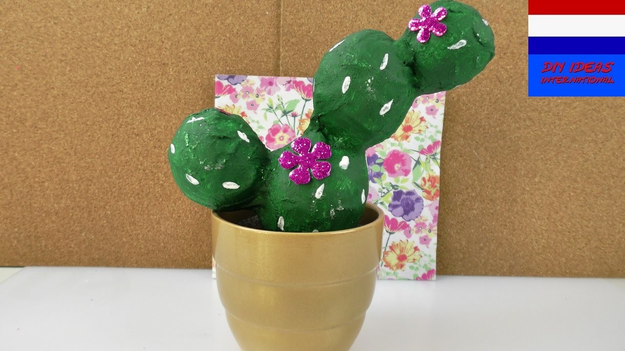 DIY cactus van gips | zelf coole plantendecoratie voor de vensterbank maken