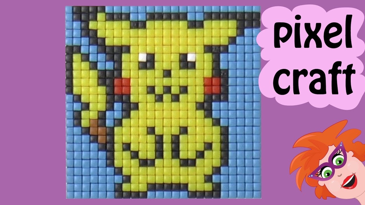 DIY Pikachu (pokemon) pixelcraft - leuk om te knutselen i.p.v. strijkkralen!