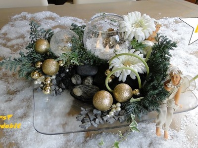 DIY kerststukjes maken, Weihnachtsdeko basteln: met gerbera's en windlicht. Christmasdecorations