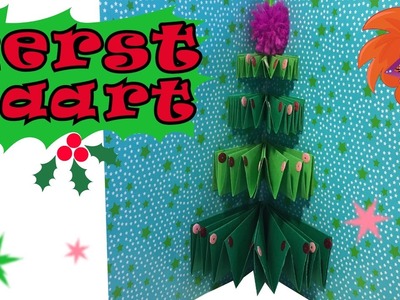 DIY - zelf pop-up kerstkaarten knutselen - kerstboom vouwen