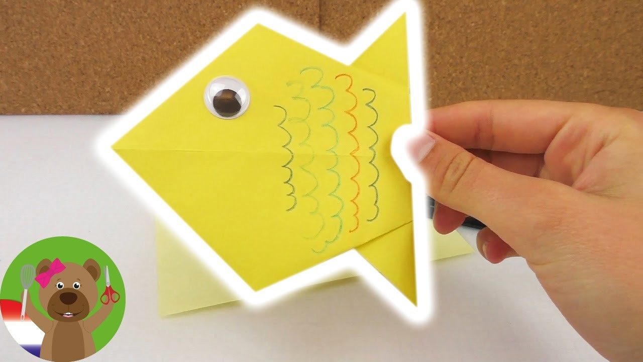 DIY origami Nederlands makkelijk - Hoe vouw ik een vis van papier handleiding