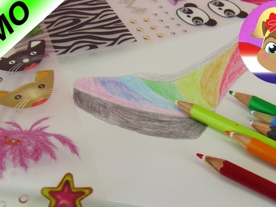 REGENBOOG schoen ontwerpen in het TOPMODEL Shoe Designer kleurboek | Rainbow Style met kleurpotloden