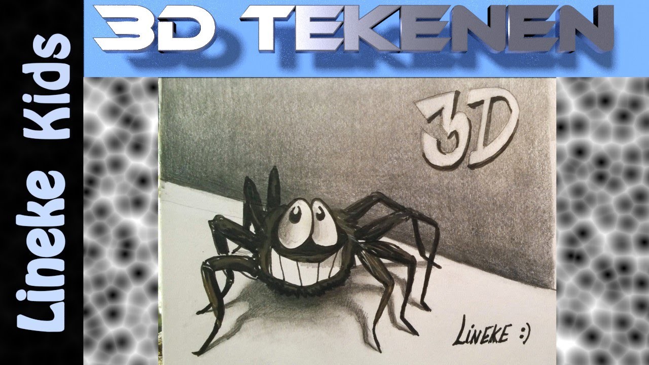 Hoe teken je een spin. 3D tekenen. #11