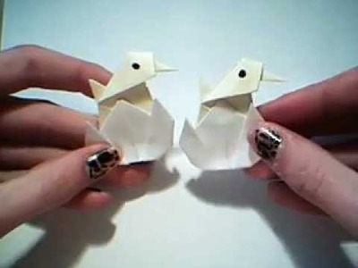 How to fold an origami baby chicken in an egg