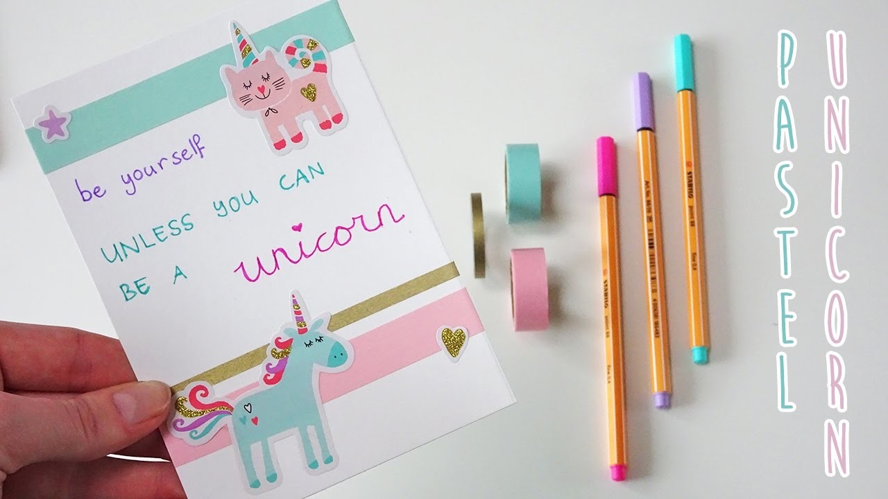 DIY pastel unicorn kaartje | Nouk-san