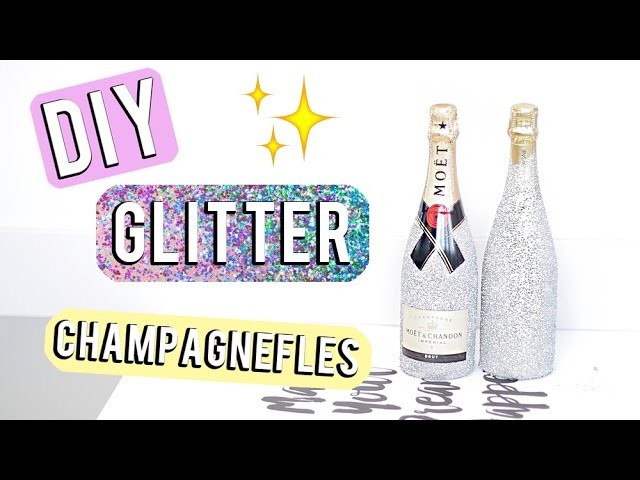 DIY ❤ Glitter champagnefles | Beautygloss