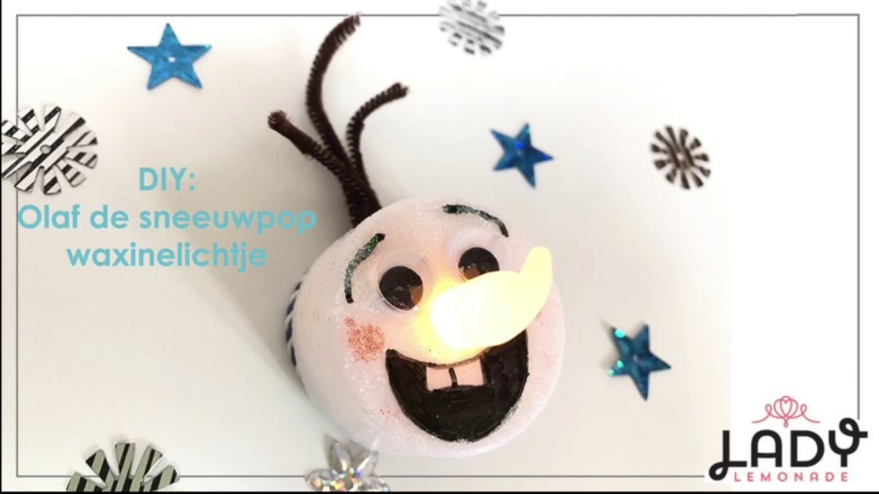 DIY: Sneeuwpop Olaf waxinelichtje voor in de kerstboom