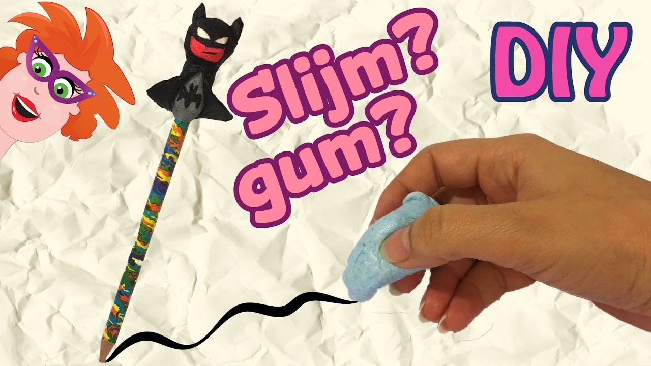 Zelf gum SLIJM of kneedgum maken - DIY eraser slime