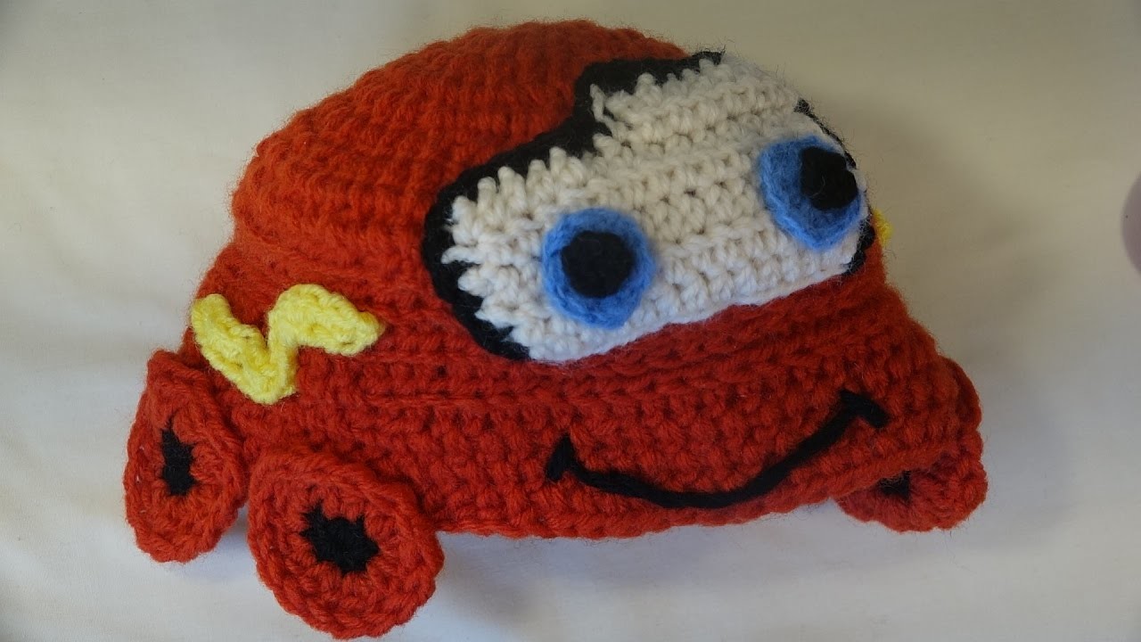 Gorro de rayo  Mcqueen crochet.Lightning McQueen hat for kids crochet