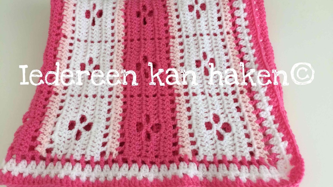 Iedereen kan haken©: Rand om babydekentje leren haken, crochet DIY Nederlands voor beginners