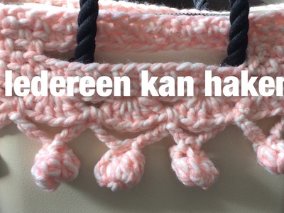 Iedereen kan haken©: Rand om Obag haken, tas, leren haken DIY Nederlands voor beginners.