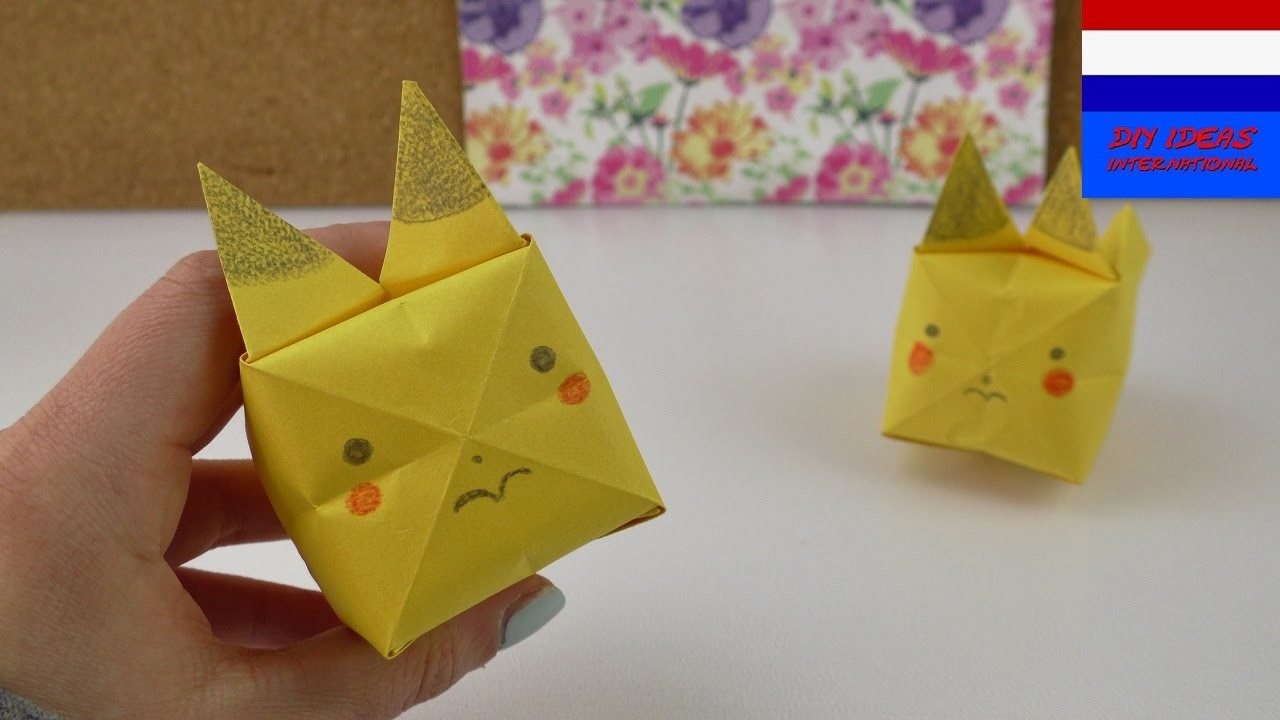 Schattige Pïkachu-origami | cute Pokemon vouwen & tekenen | idee voor decoratie & cadeau