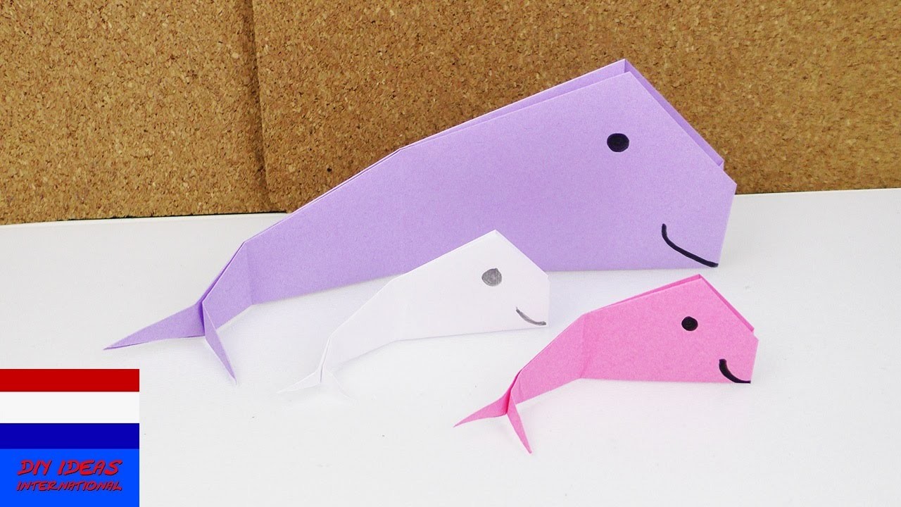 Walvisorigami | we vouwen een walvis van papier | eenvoudige origami tutorial