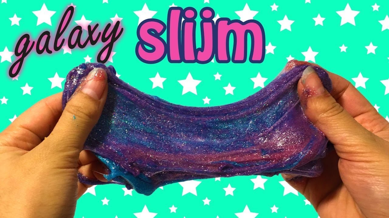 DIY Galaxy slime - 3 kleuren slijm + glitters mengen