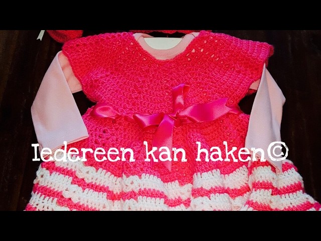❤ ❤ #iedereenkanhaken #Baby #jurkje Crochet Baby #dress DIY leren #haken #Nederlands