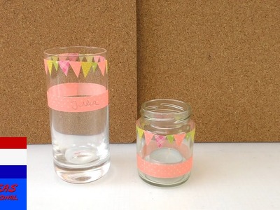 Glazen versieren voor een feestje | zelf partyspullen maken met washitape