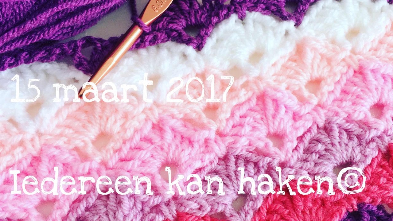 ♥️ ❤ #Iedereenkanhaken #Waaier in waaier #deken #crochet #leren #haken #crochet #DIY #baby #tutoria