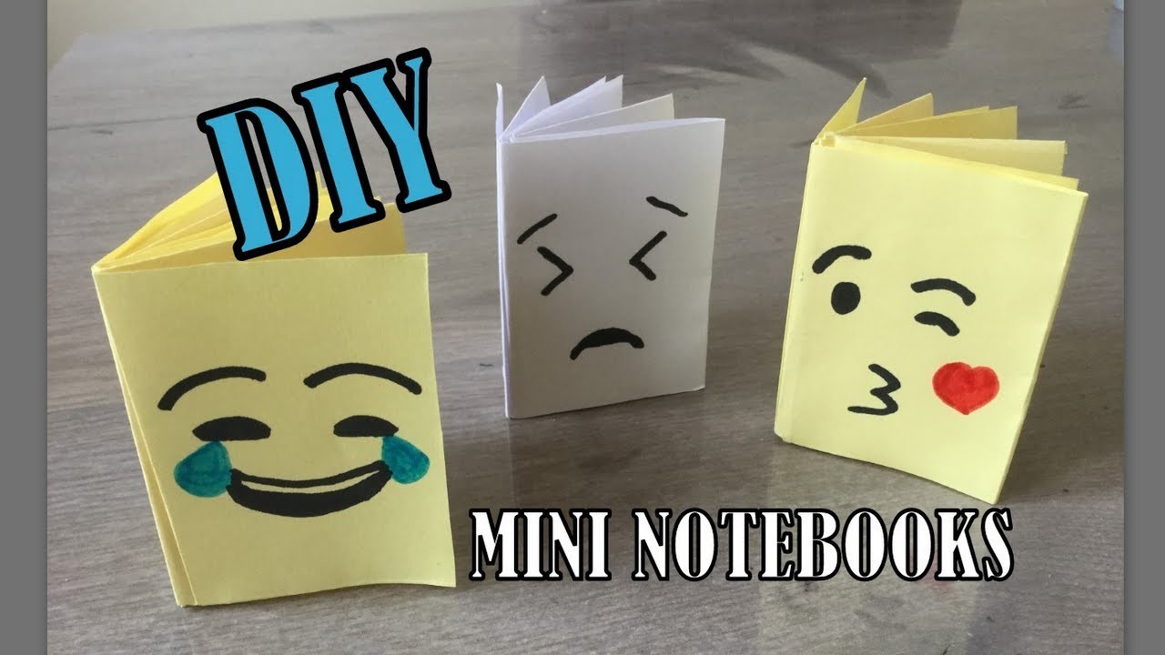 DIY EENVOUDIGE #EMOJI MINI NOTEBOOK knutselen van 1 papier, ZONDER lijm!