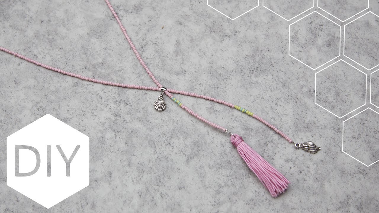 DIY sieraden maken met Kralenhoekje - Rocaille ketting met kwastje