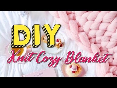 DIY HOME DECOR || Knit Cozy Blanket ~COLORETE~
