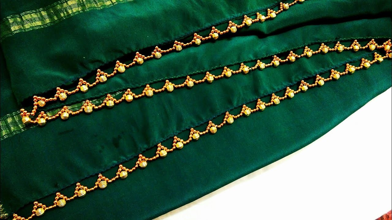 Border design for saree, Duppatta and blouses.beads color fade information. Nandana creations.