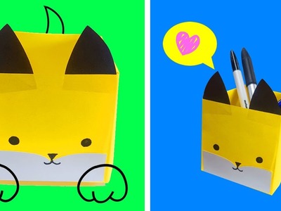 Easy PAPER CRAFT 3D dog pen holder | Kids Crafts DIY Origami اوريغامي 折り紙 оригами 종이접기