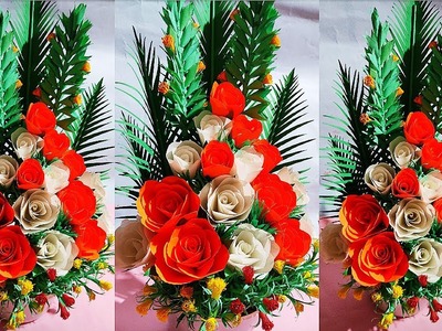 3D paper roses flowers bouquet||paper roses bouquet|| paper rose||@piya mondal art & craft