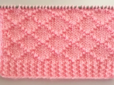 Diamond Knitting Stitch Pattern For Cardigan.Sweater.Blanket