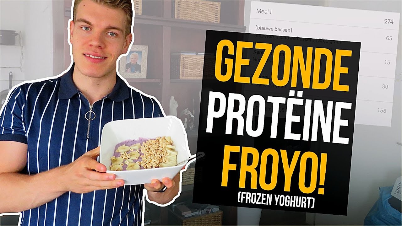 GEZONDE RECEPTEN: GEZOND EIWITRIJK IJS VOOR MAAR 275KCAL!!! (Frozen yoghurt)