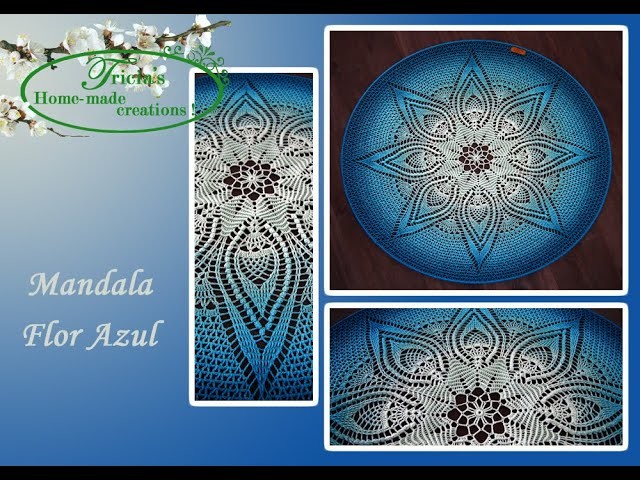 Mandala "Flor Azul" 85 cm haken