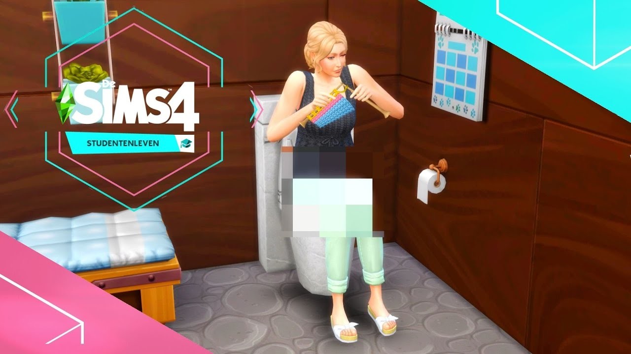 De Sims 4 Studentenleven ~ ◣Gezellig bruine truien breien op de wc◥ ???? #21