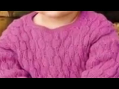 غرزة البلوفر  Easy knitting stitch for baby pullovers