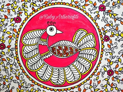 Madhubani Peacock | Madhubani tutorial | Madhubani for beginners
