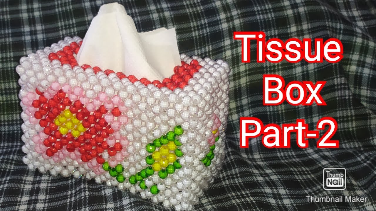 পুতির টিস্যু বক্স#How to make beaded tissue box part 2# tissue box# putir tissue box#tissue holder#