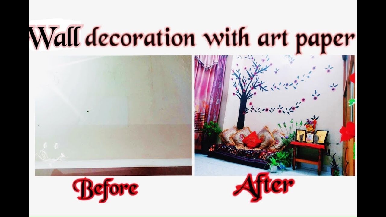 Wall decoration with art paper|DIY | Tree |paper craft|easy paper crafts without glue।পেপার ক্রাফট।