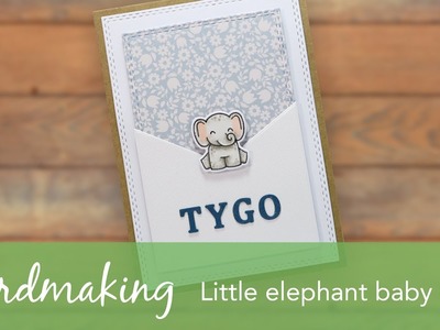 Kaartjes maken - Kleine olifant baby kaart