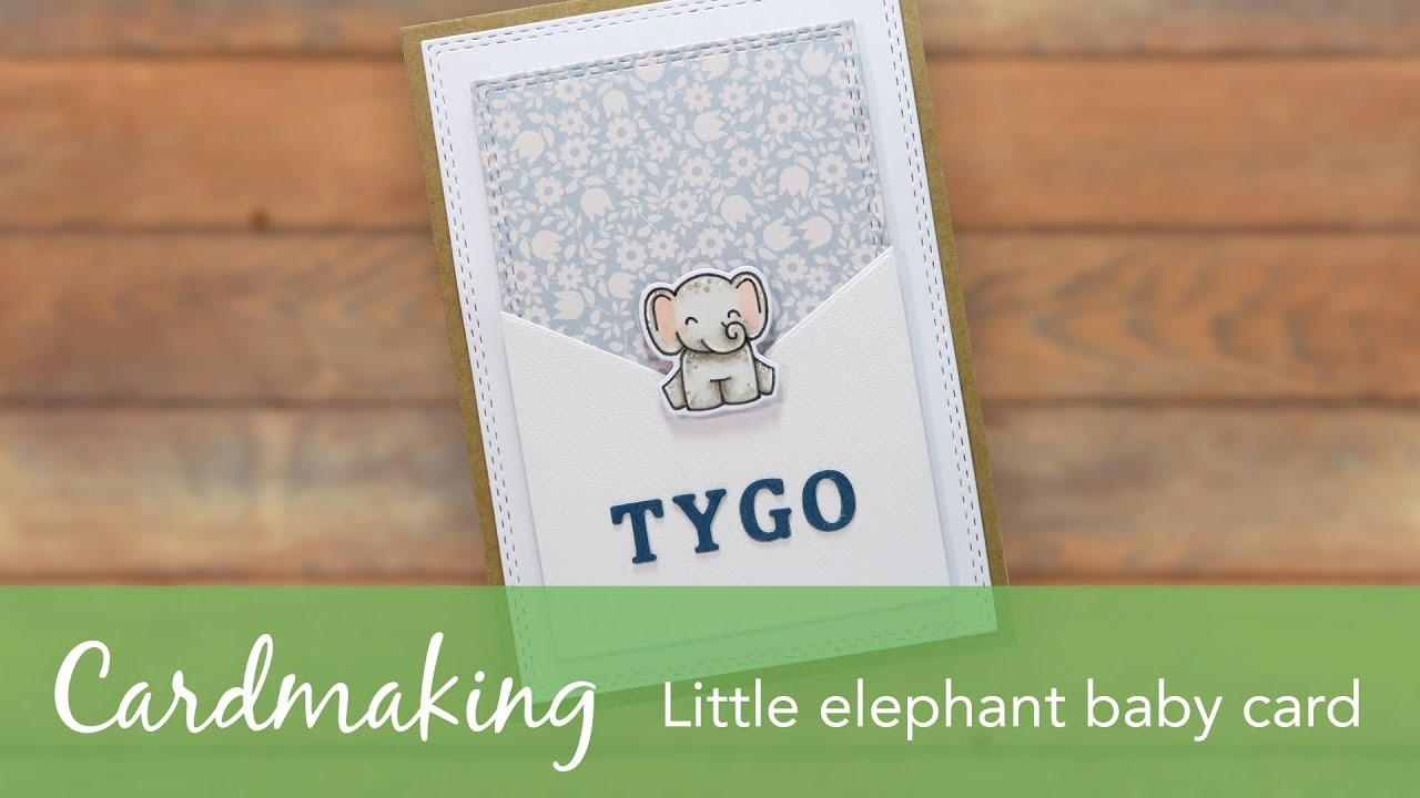 Kaartjes maken - Kleine olifant baby kaart