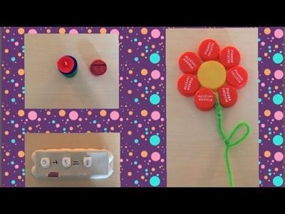 Knutselen met plastice dopjes