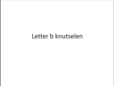 Letter B knutselen