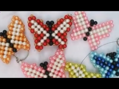 Butterfly beads keychain,gantungan kunci kupu dari manik- manik,pelangi shop