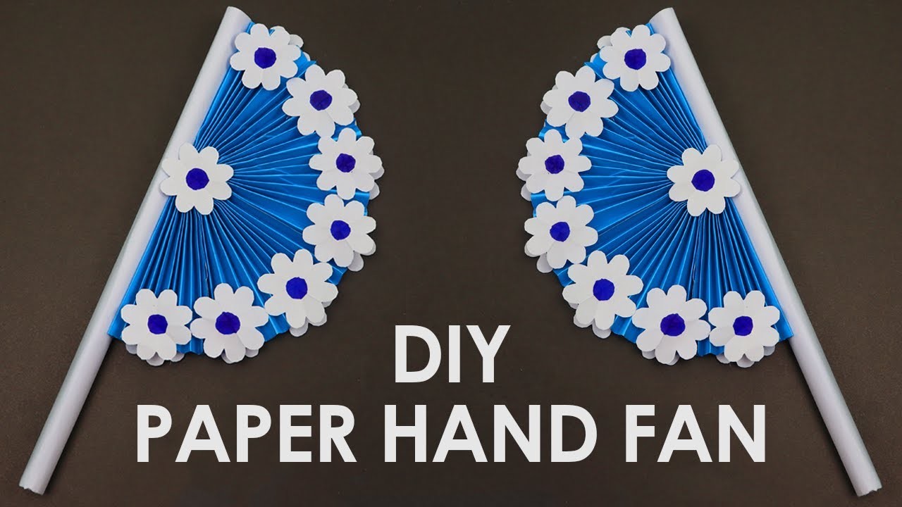 How To Make DIY Hand Fans With Paper At Home - Fan Making Craft | कागज़ का पंखा | مروحة ورقية | 종이 팬