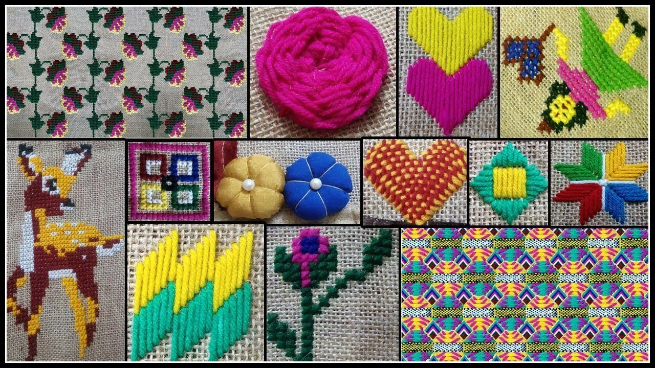 আসন সেলাই - ফুলের নকশা |Ason Selai for Beginners |Cross Stitch Flower Design |Sitting Mat Embroidery
