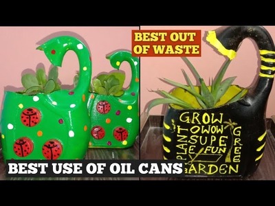 BEST OUT OF WASTE FROM OIL CANS | #diy #crafts #oilcansbestuse #oilcanuseideas