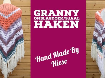 Haak Tutorial-Granny sjaal.omslagdoek haken #24