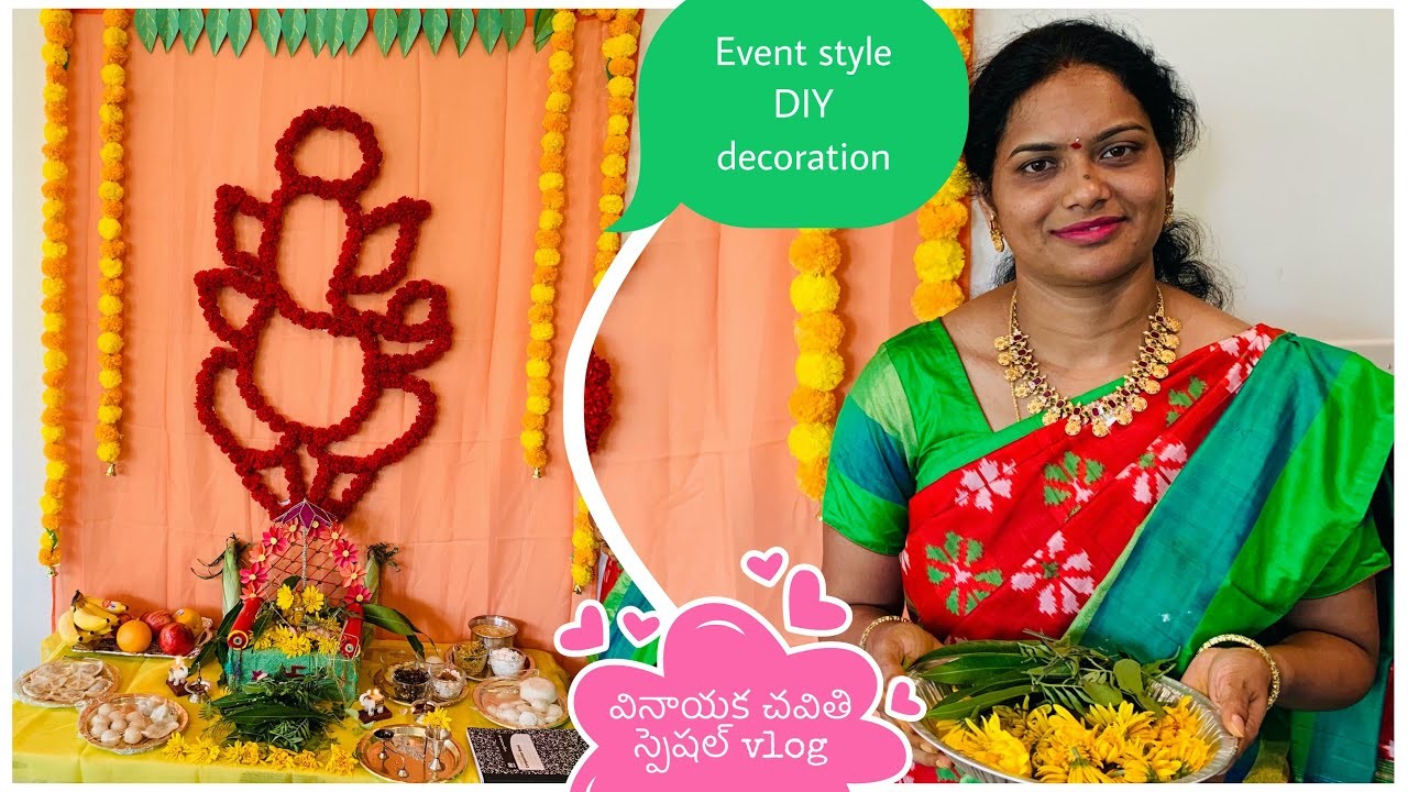 DIY Flower Ganesha | Easy festive backdrop | Vinayaka chavithi special Vlog | Lakshmi Talks