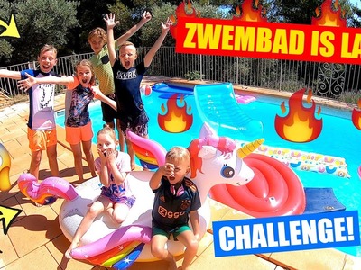 HET ZWEMBAD IS LAVA - CHALLENGE!!! [In Ons Vakantie Zwembad] ♥DeZoeteZusjes♥