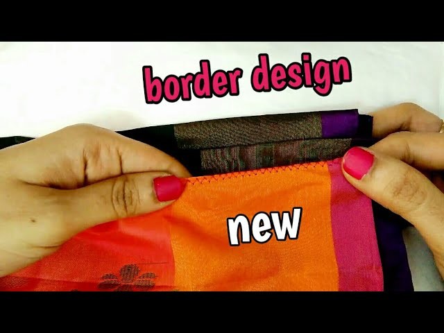 Easy, quick border design for sarees, dupattas, blouses etc #sareekuchu#. Nandana creations.